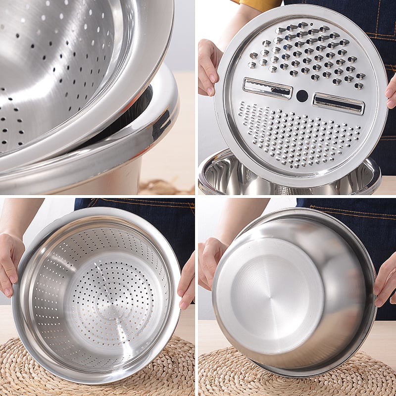 ✨HOT SALE 50% OFF- 🌞🍴German Quality 3-in-1 Stainless Steel Grater Bowl