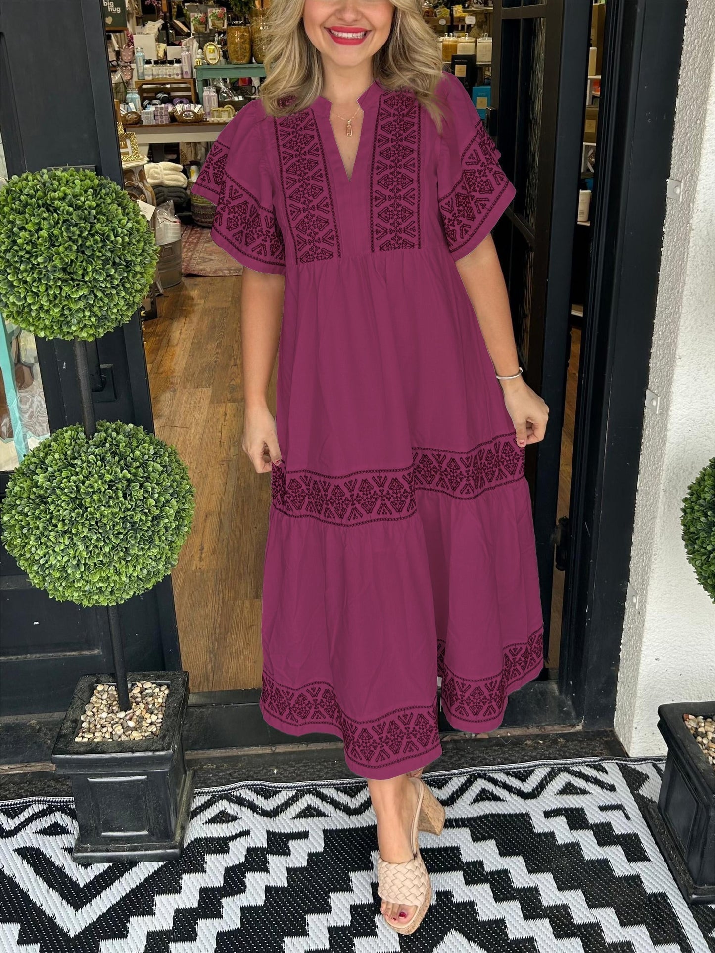 BEST SELLING 52%OFF💝2024 Women's V-Neck Boho Maxi Dress💝
