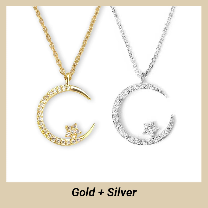 🖤Black Friday Sale:50% OFF🖤Bright Night: Moon Star Necklace🌙✨