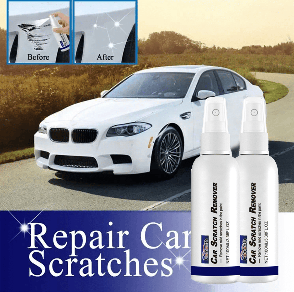 🔥Car paint scratch repair spray🚙Suitable For All Colors Car Paint