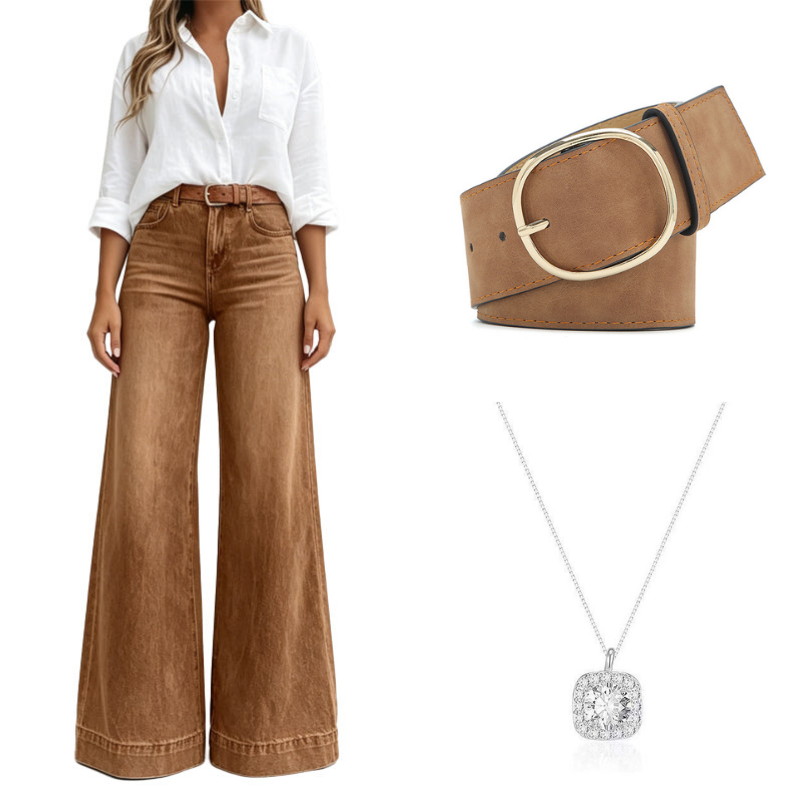 👖 Longer-Looking Legs, Easy Comfort | Women's Vintage High-Waisted Wide-Leg Jeans