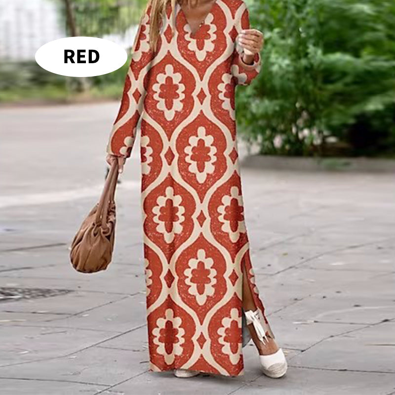 š„For a limited time 50% discountš„Boho Long Sleeve V-Neck Dress