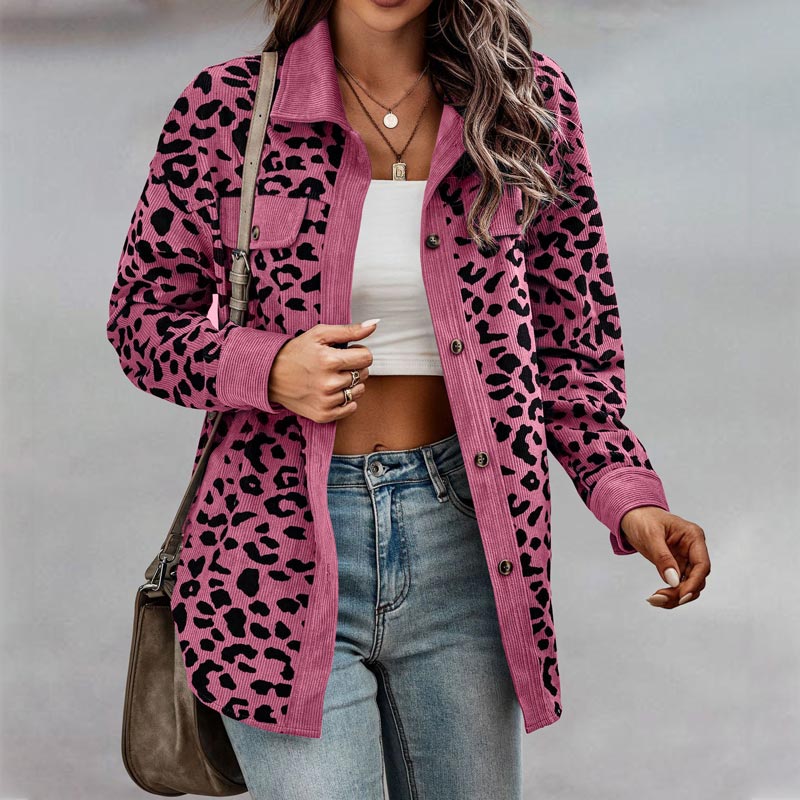 🔥Get 50% Off Today🔥Women's Leopard Print Button Long-sleeve Jacket