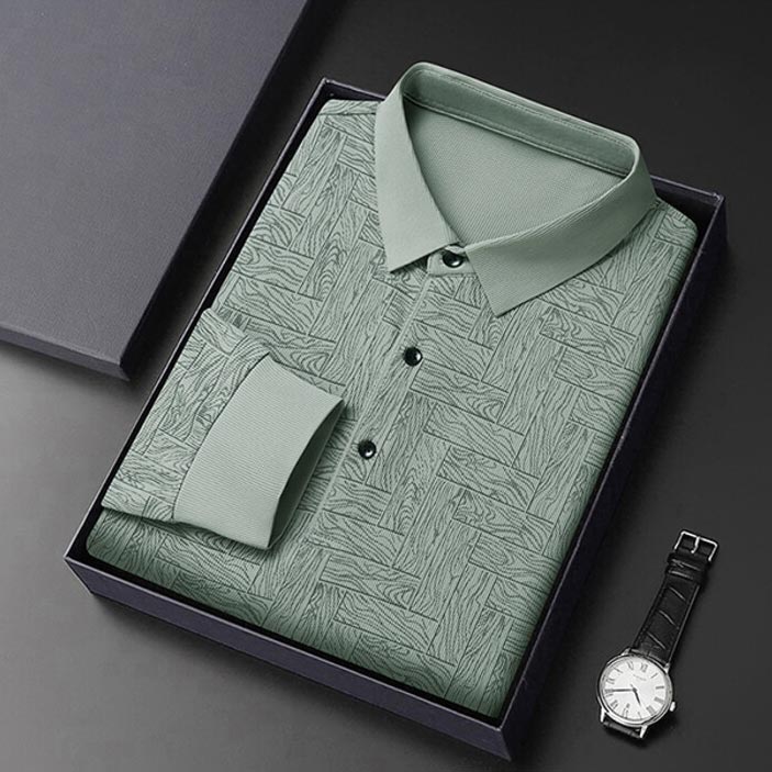 ✨New Arrival✨-Men’s Elegant Casual 3-button Lapel Collar Long-sleeve T-shirt