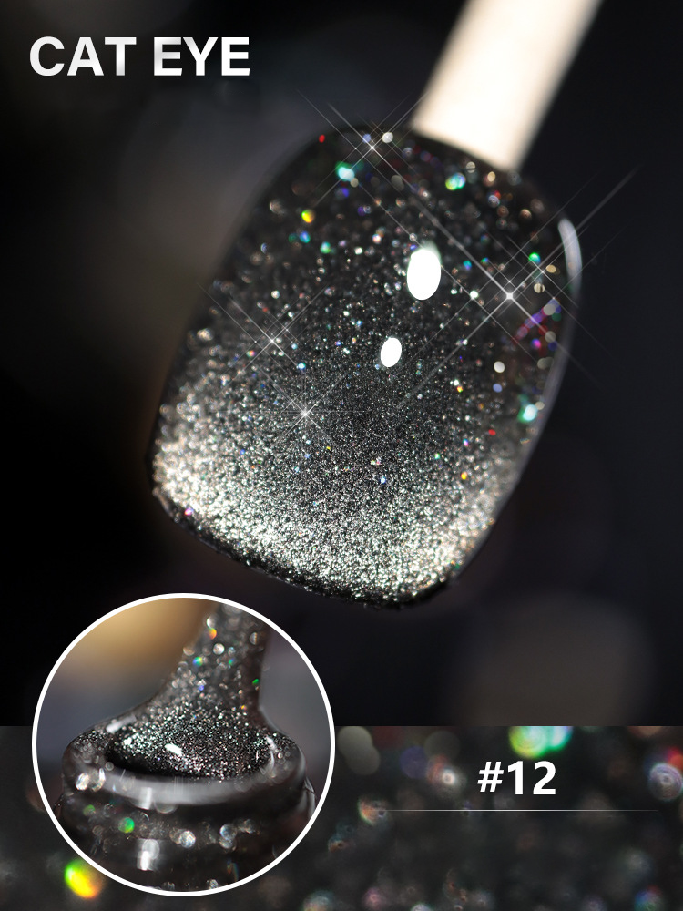 Laser Diamond Cat Eye Nail Polish 🔥【$25.99 Take away 12 colors】