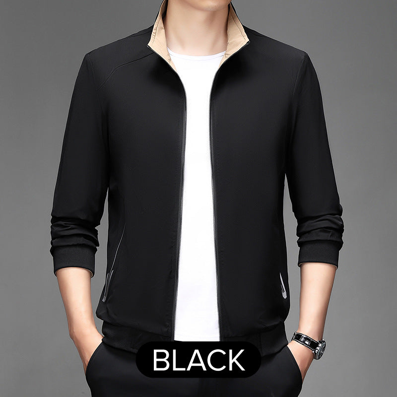 ✅Free Shipping✈️ Casual Long Sleeve Double-sided Stand Collar Jacket