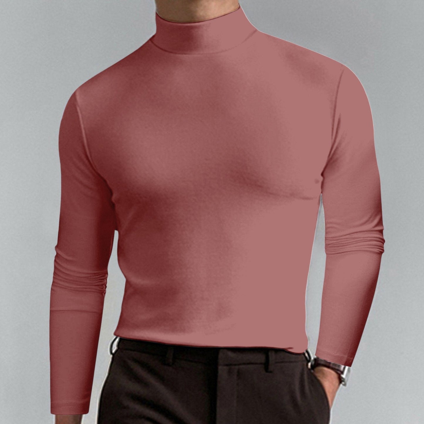 🖤Black Friday Sale:50% OFF🔥Mens High Neck Slim Fit Long Sleeve T-shirt