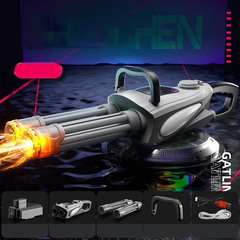 ⌛50% de descuento por tiempo limitado💥Juego de pistolas de agua eléctricas Gatling de doble cañón