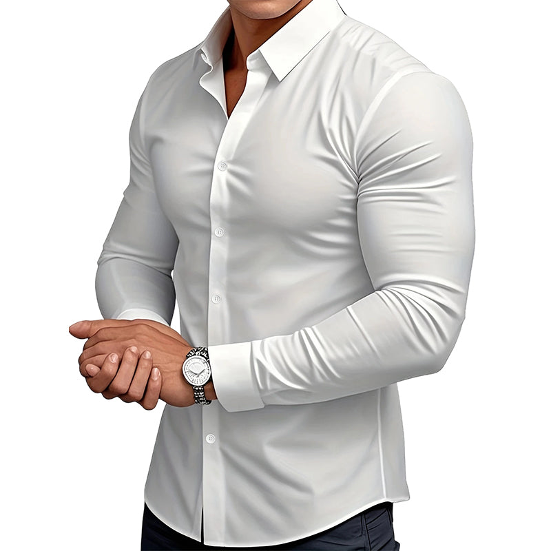 💖Black Friday Mega Deal – 50% off!💖 ⏰Men's Solid Color Lapel Long Sleeve Button-Down Shirts