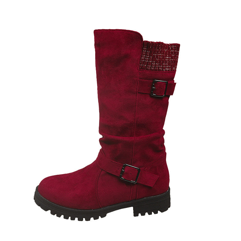 👢 Pull On & Go | Women's Slouchy Faux Suede Mid-Calf Boots⚡ Free shipping