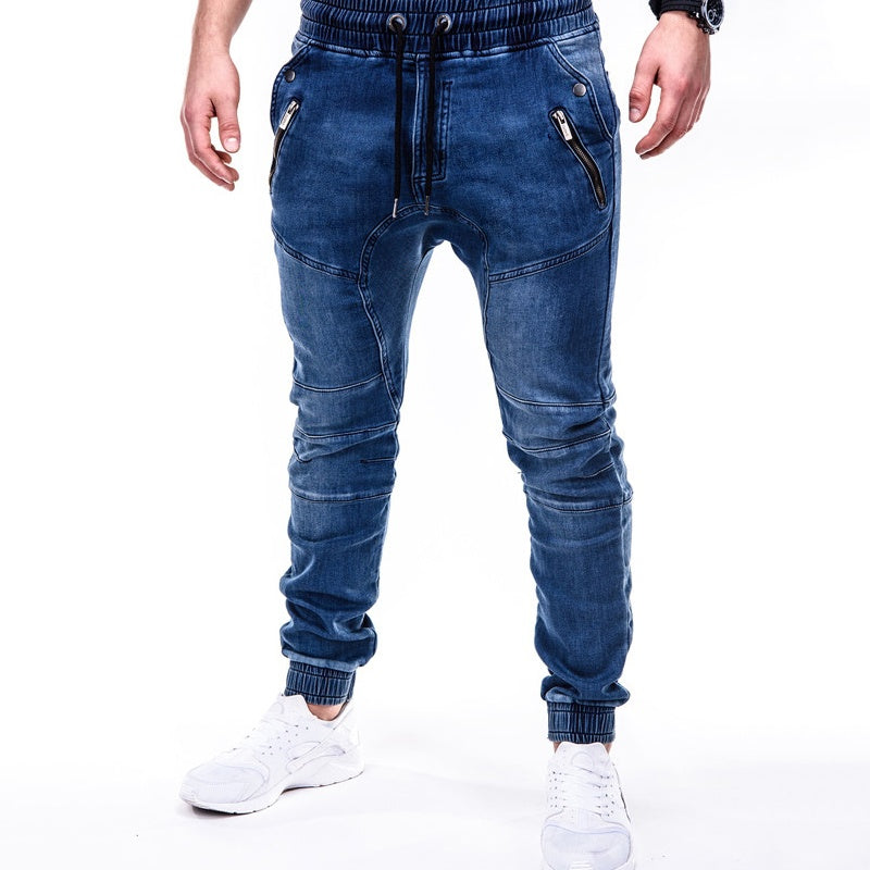 💖Black Friday Mega Deal – 50% off!💖👖 Men's Slim-Fit Denim Joggers with Zipper Pockets
