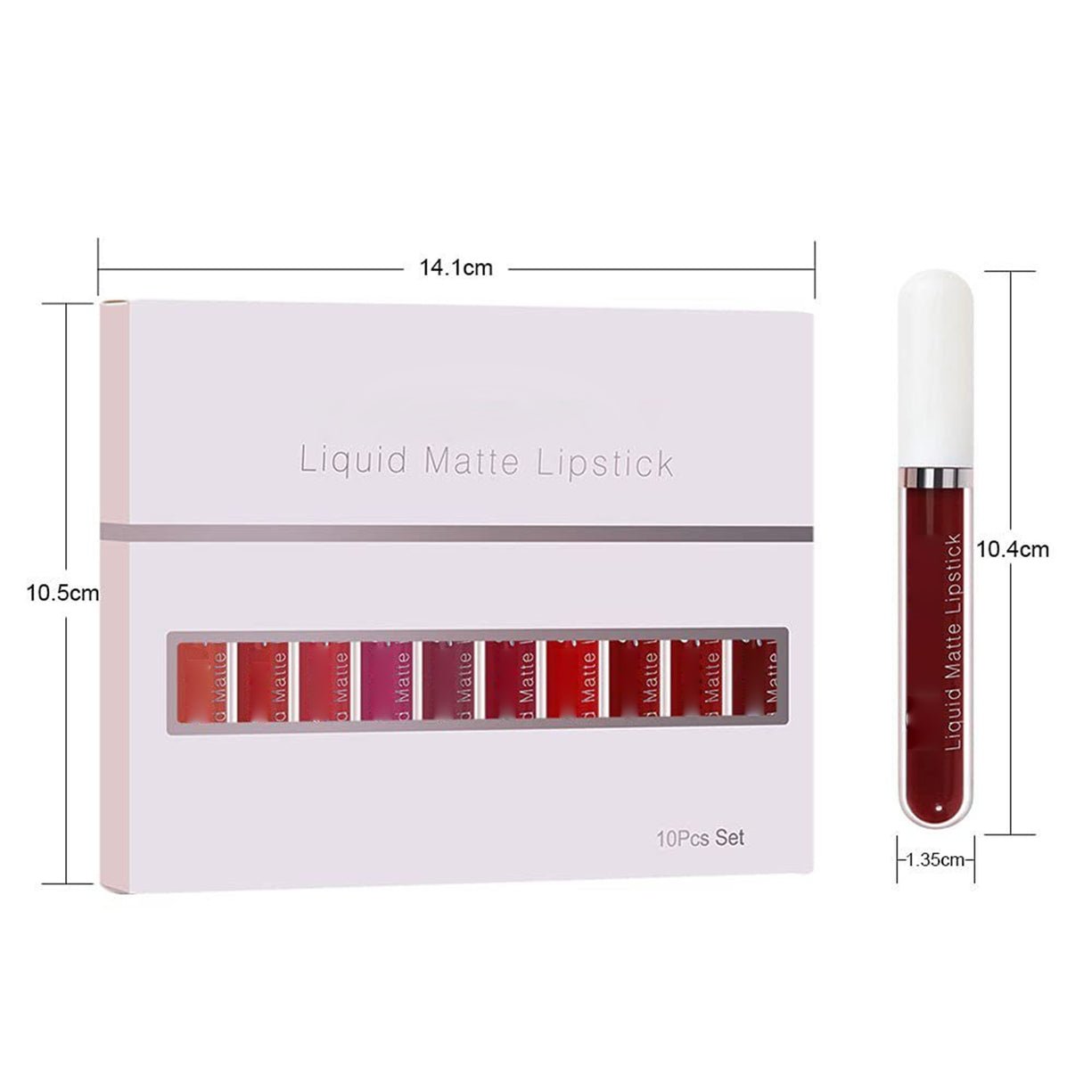 💞10Pcs Matte Waterproof Long Lasting Lip Gloss