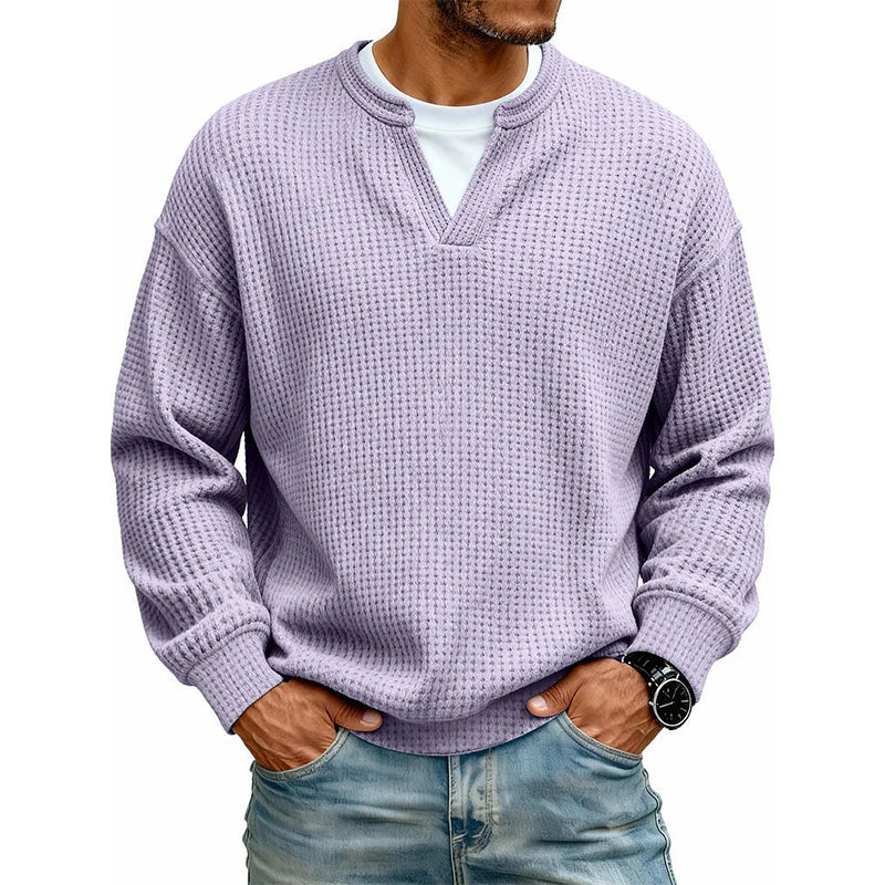 💖Black Friday Mega Deal – 50% off!💖Men's Layered-Look Waffle T-Shirt | Comfortable everyday style with elegant texture 👚