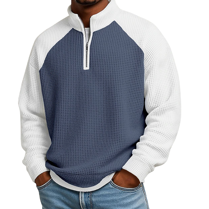 🖤Black Friday Sale:50% OFF🖤 🔥Limited time offer✨Men's Waffle Knit Quarter Zip T-Shirt
