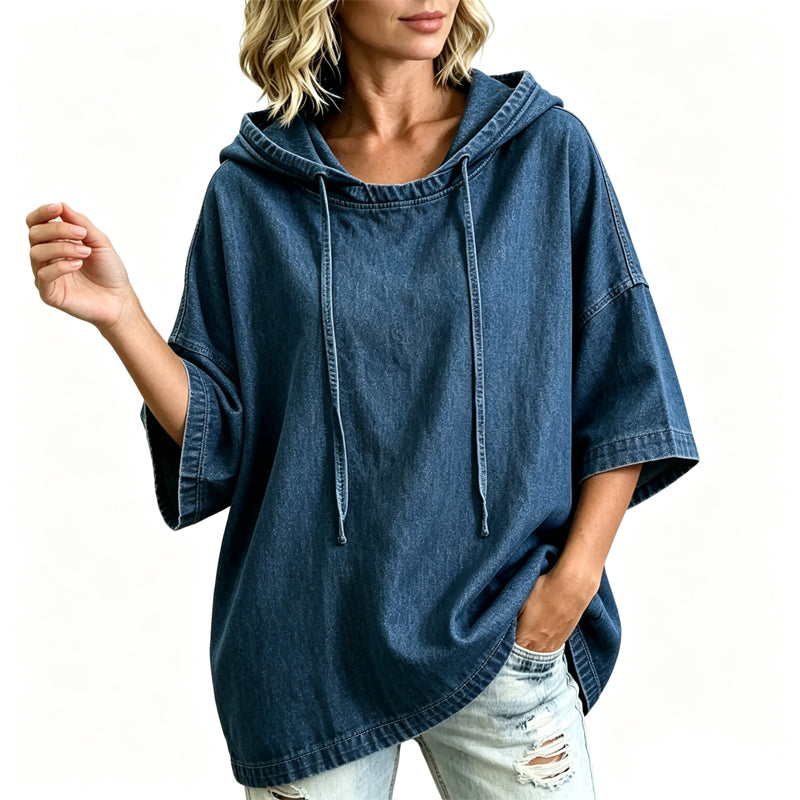 ✨2026 Collection at 50% OFF & FREE SHIPPING🎁Easy Everyday Comfort | Women's Relaxed Hooded Denim Pullover