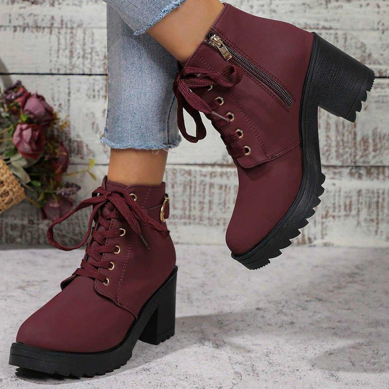 👢 Stable Steps, Western Edge 🌹 Women's Side-Zip Chunky Heel Ankle Boots