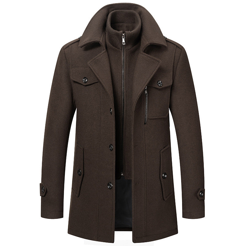 🧥 Sharp Layered Collar, Refined Mid-Length Fit | Men's Overcoat