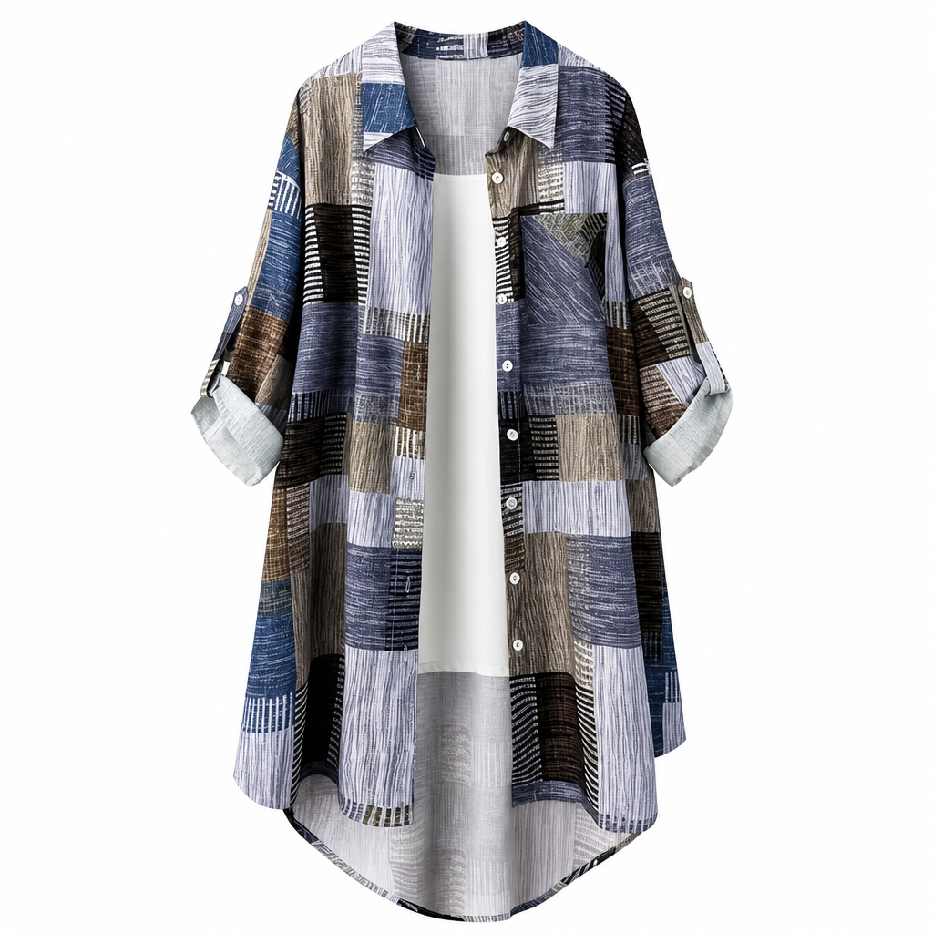 🖤Black Friday Sale:50% OFF🖤 Casual Loose Fit Plaid Long Sleeve Shirt Plus Size Sun Protection Outerwear for Spring and Autumn