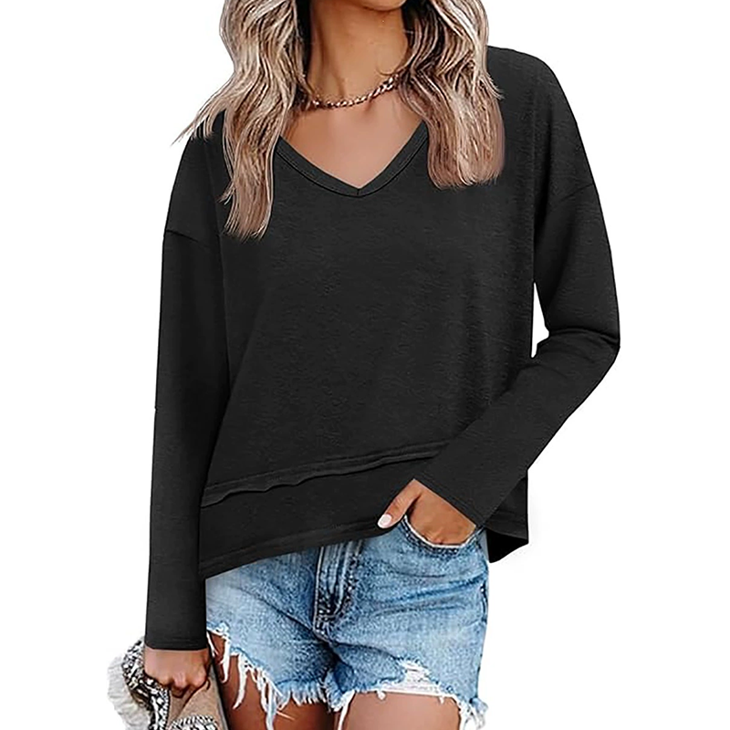 🥳AUTUMN HOT SALE🥳🍂50K+ SOLD!💥50% OFF!Women's V-Neck Loose Long Sleeve Top