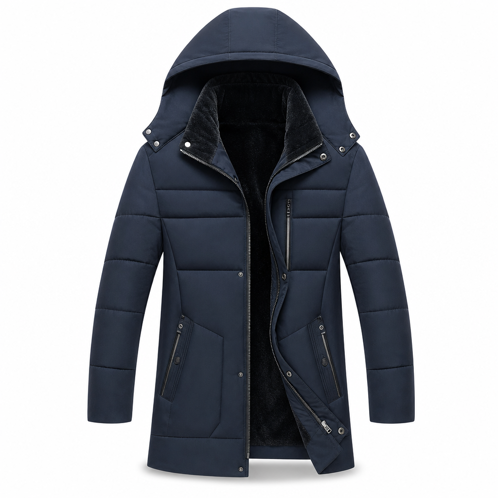 🖤Black Friday Sale:50% OFF🖤 ❄️ Men's Mid-Length Winter Padded Thickened Business Casual Cotton Coat for Middle-Aged Men