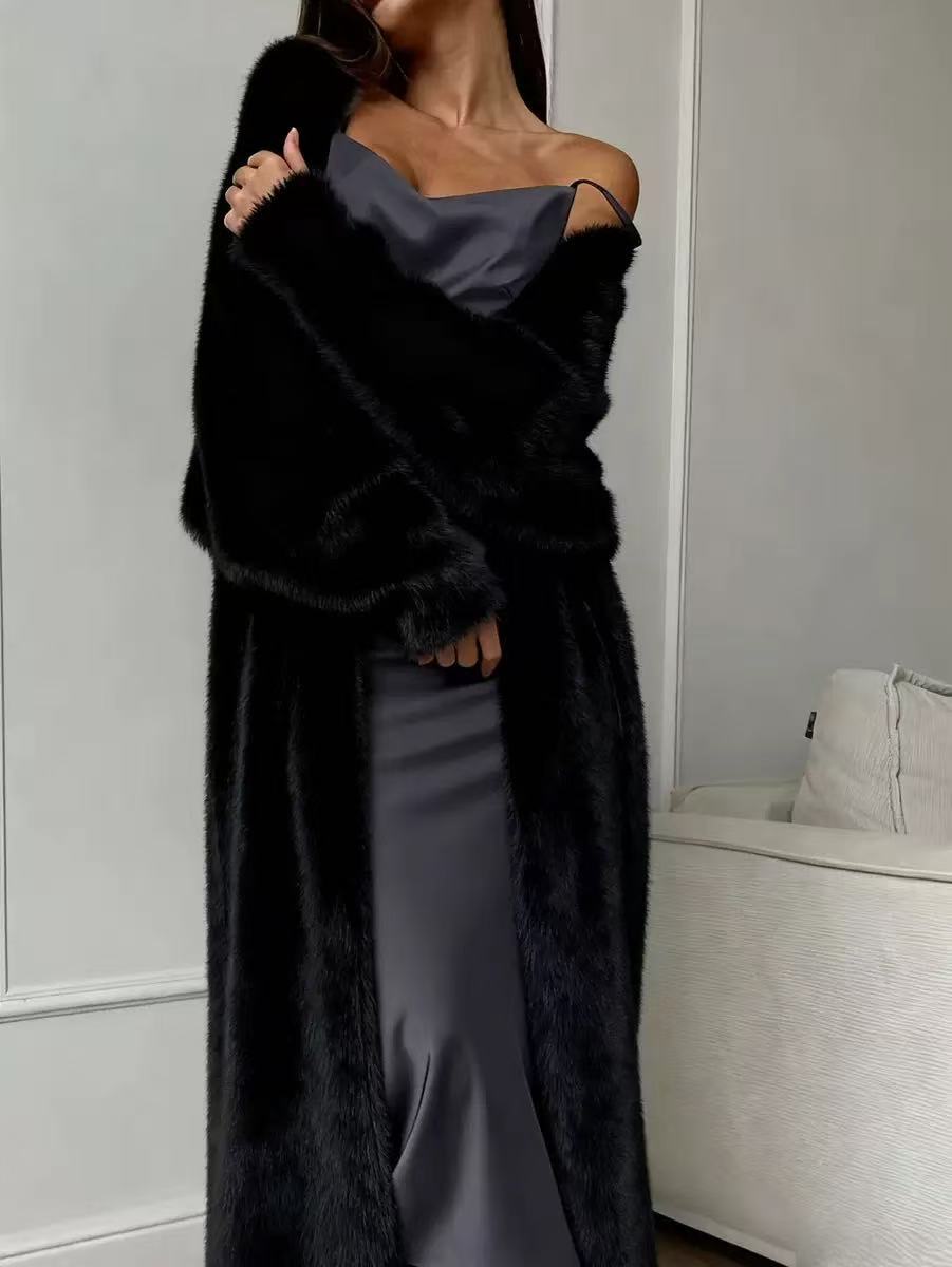 💖Black Friday Mega Deal – 50% off!💖 🧸Women's Faux Mink Fleece Long Cardigan Sweater Fluffy Oversized Knit Coat for Autumn and Winter