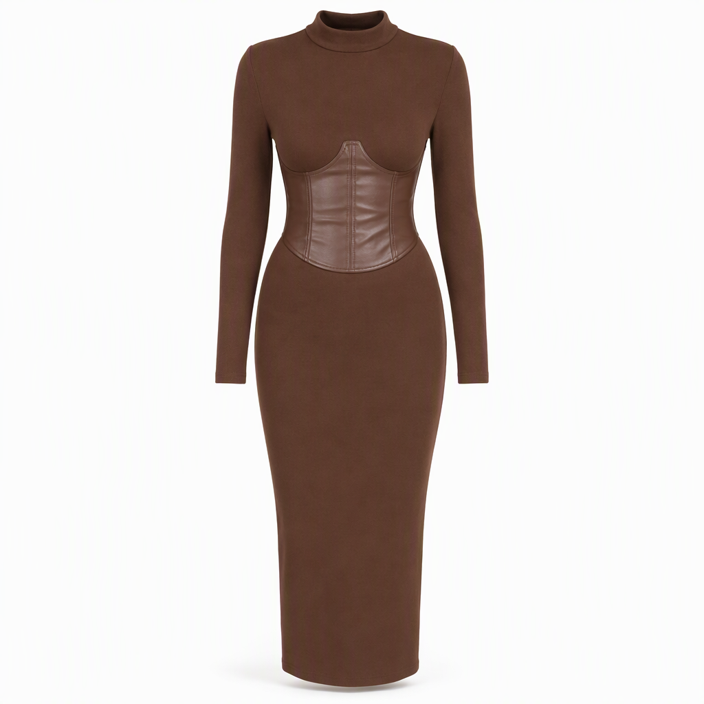 ✨Sculpted Waist, Elegant Curve – Women's Ribbed Bodycon Dress