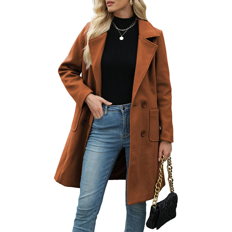 💖Black Friday Mega Deal – 50% off!💖 🍁Women's Double-Breasted Woolen Coat