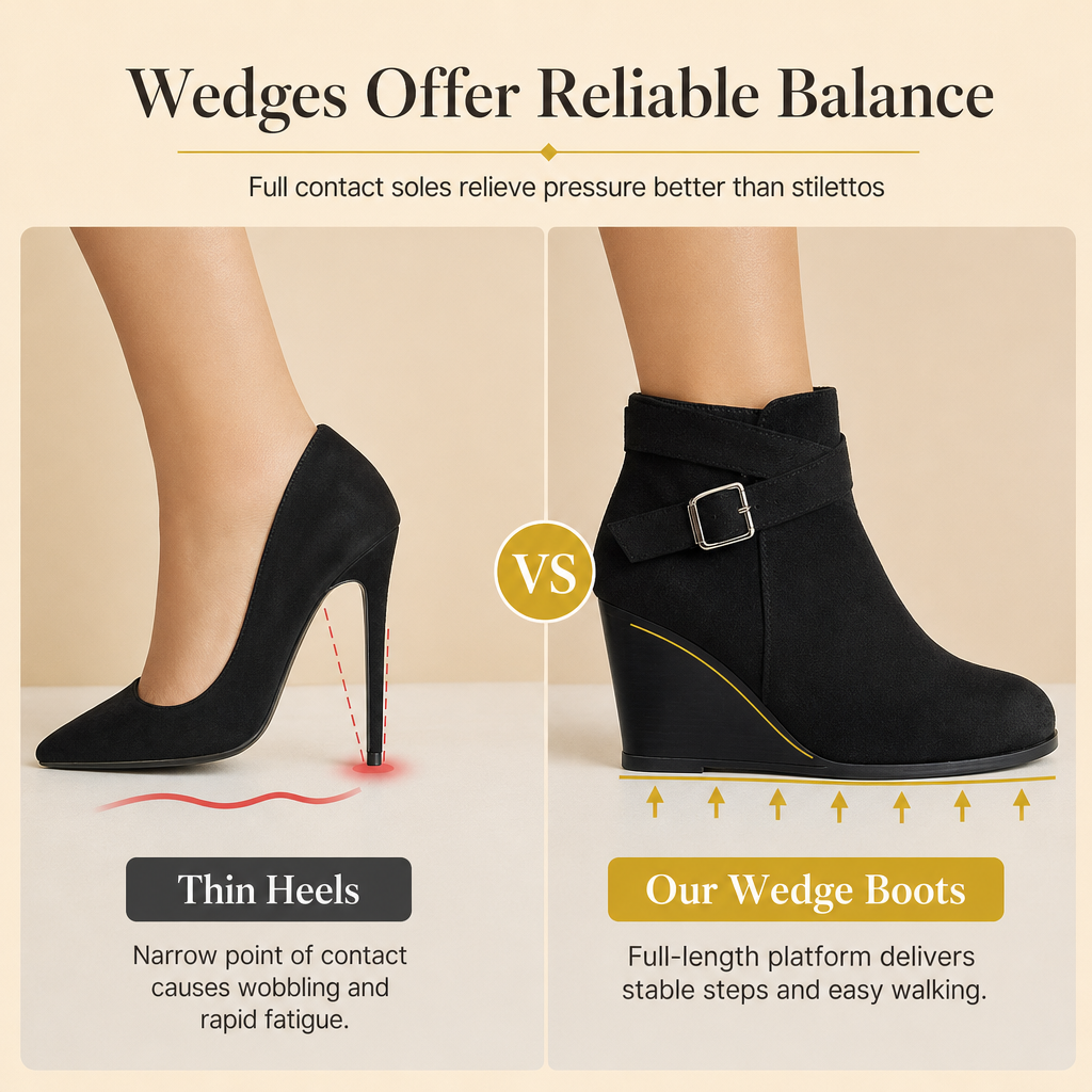 🖤Black Friday Sale:50% OFF🖤 👢Women's Casual Wedge Ankle Boots