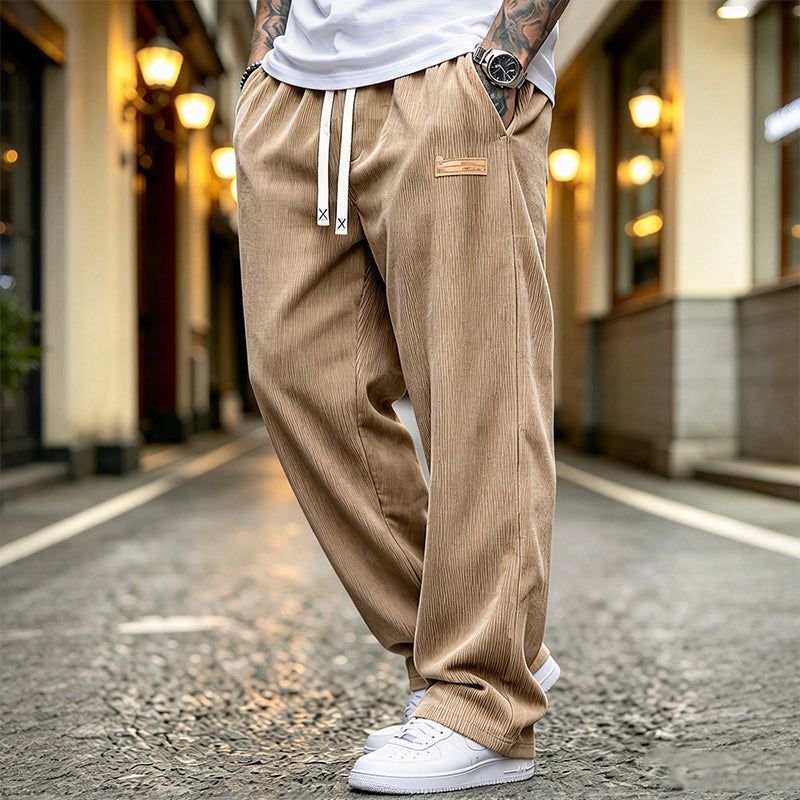 🖤Black Friday Sale:50% OFF🖤 🏃♀️Men's Lightweight Corduroy Casual Pants Loose Fit Straight Leg Trousers