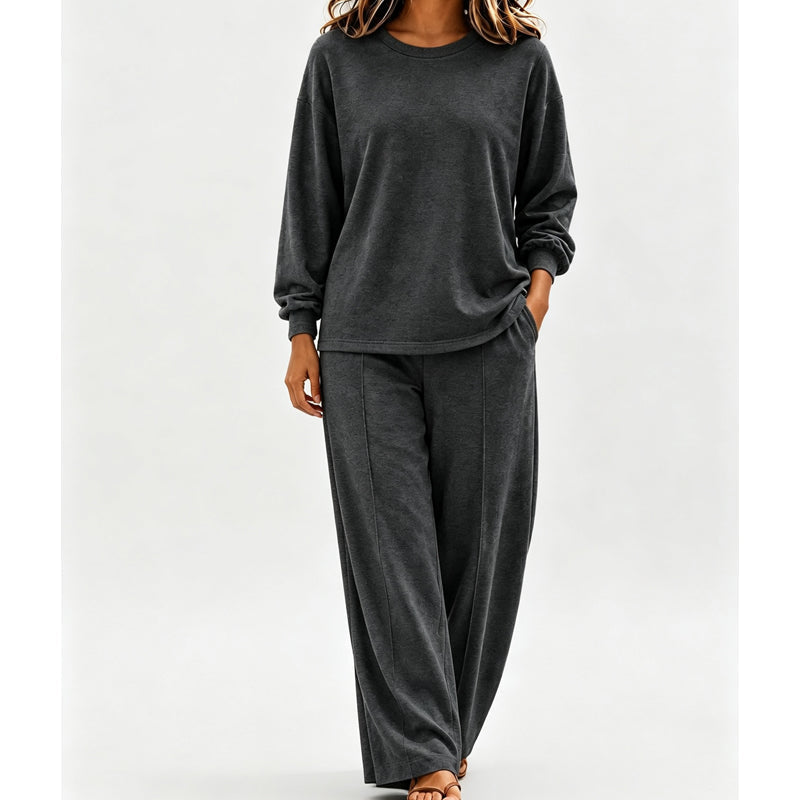 💖Black Friday Mega Deal – 50% off!💖 ☕️Women's Relaxed Top & Wide Leg Pants 2-Piece Set