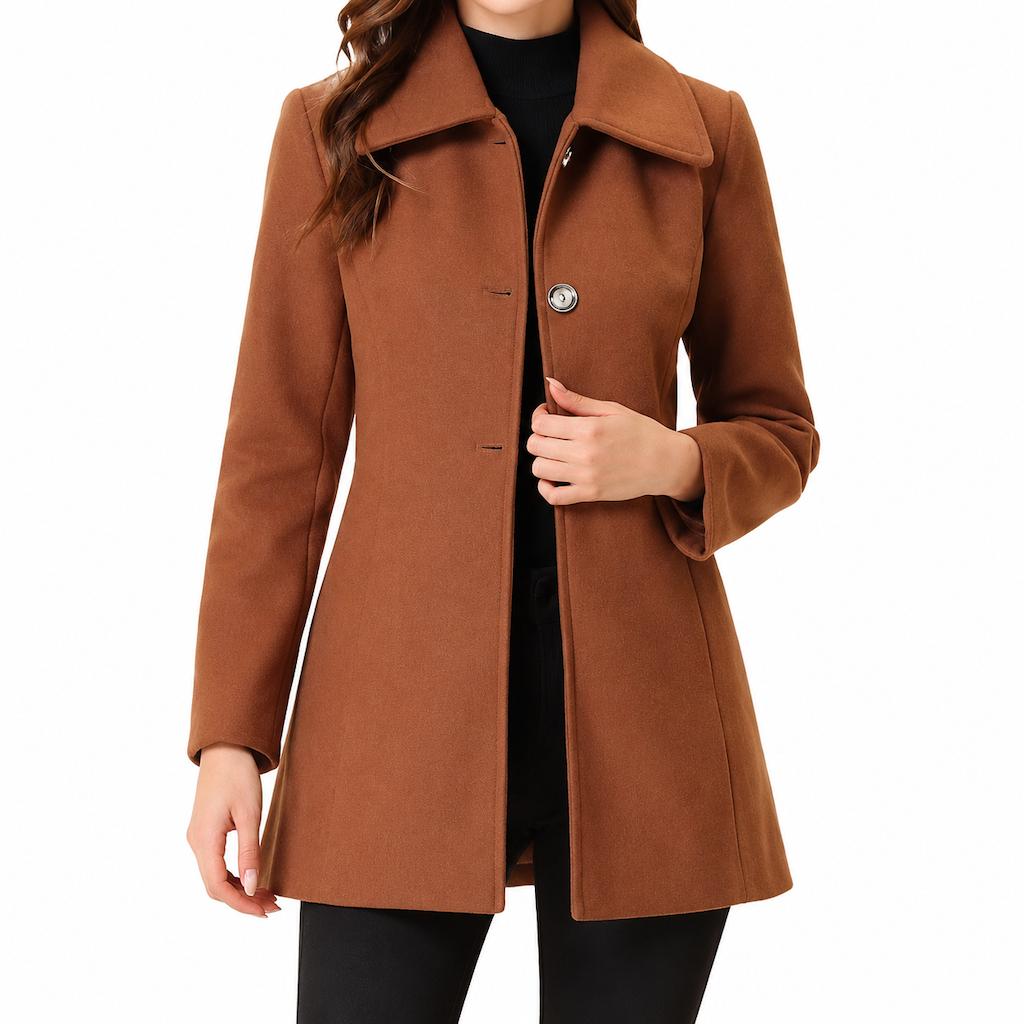 ✨ Women Elegant Mid-Length Plaid Trench Coat Versatile Autumn Winter