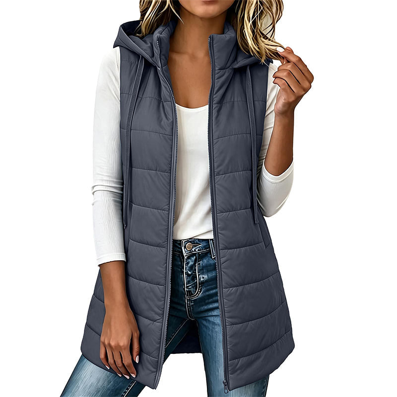 ❄️Women's Mid-Length Hooded Padded Vest