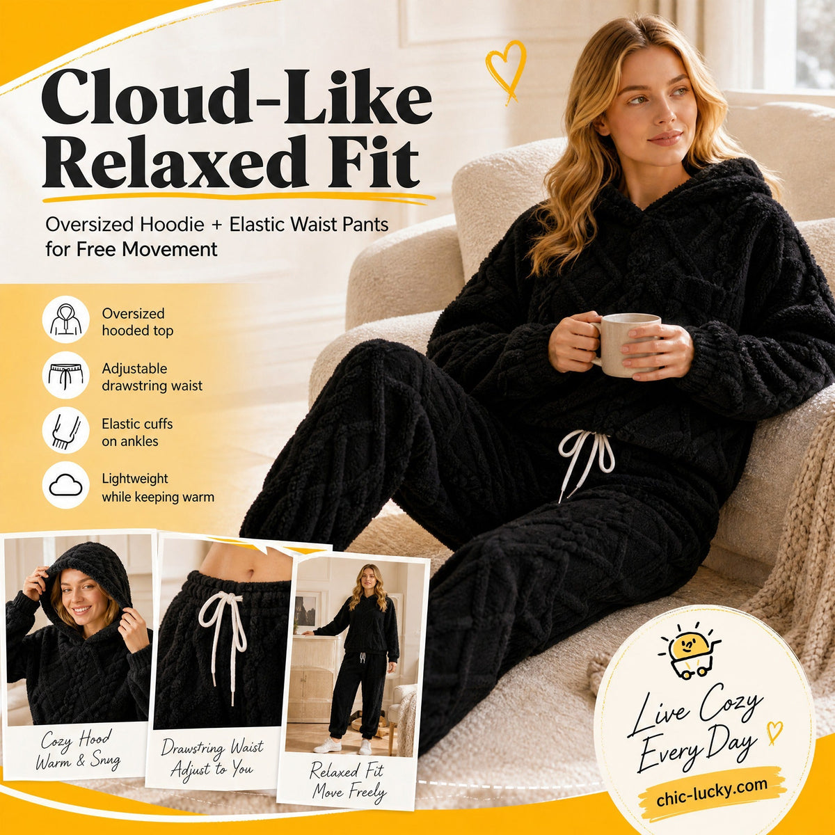 💖Black Friday Mega Deal – 50% off!💖Embossed Geometric Plush Set – Timeless Comfort & Effortless Style For Every Occasion