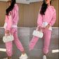 💜Women's Hooded Patchwork Casual Sweatshirt Suit