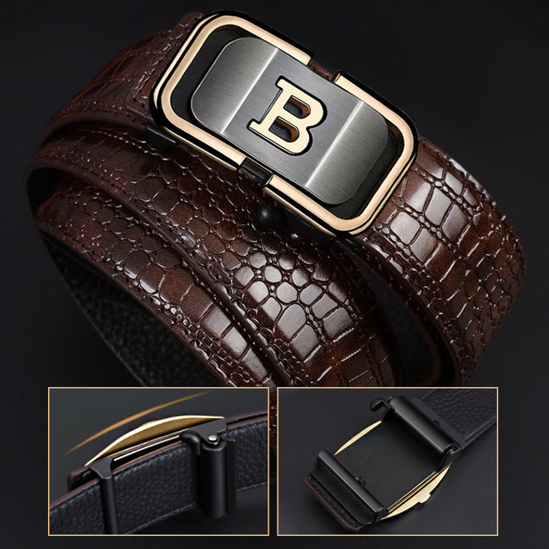 ✨Nieuwkomer✨Herenriem met krokodillenmotief en automatische gesp
