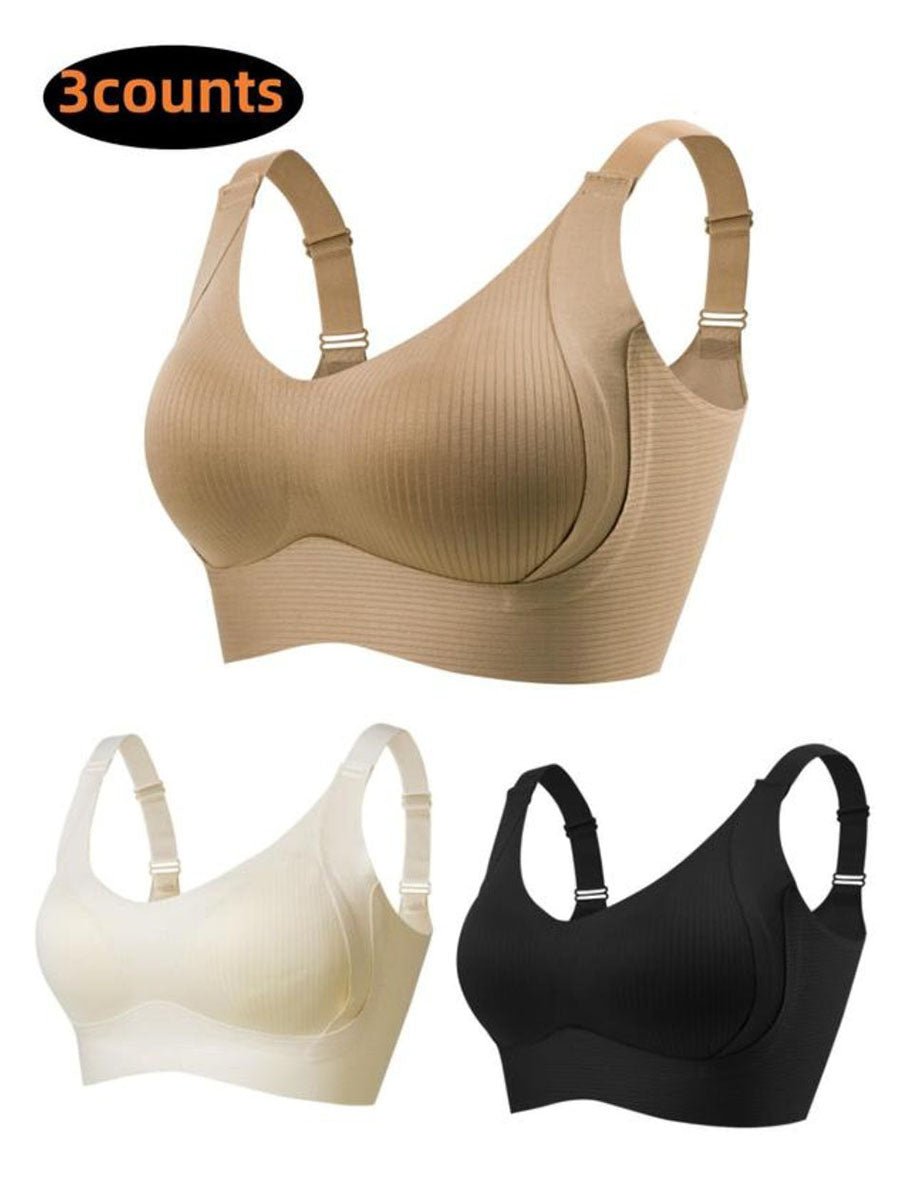 ⏰Last Day Sale 50% OFF 🎁Subtle Striped Seamless Bra W-Support Wireless Comfort Bra