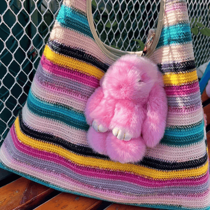 📢📢LIMITED TIME SPECIAL SALE 50% OFF !! ⏰🐰Handmade Soft Bunny PomPom Charms – Fluffy, Cute & Perfect for Bags, Keys & Gifts🎉