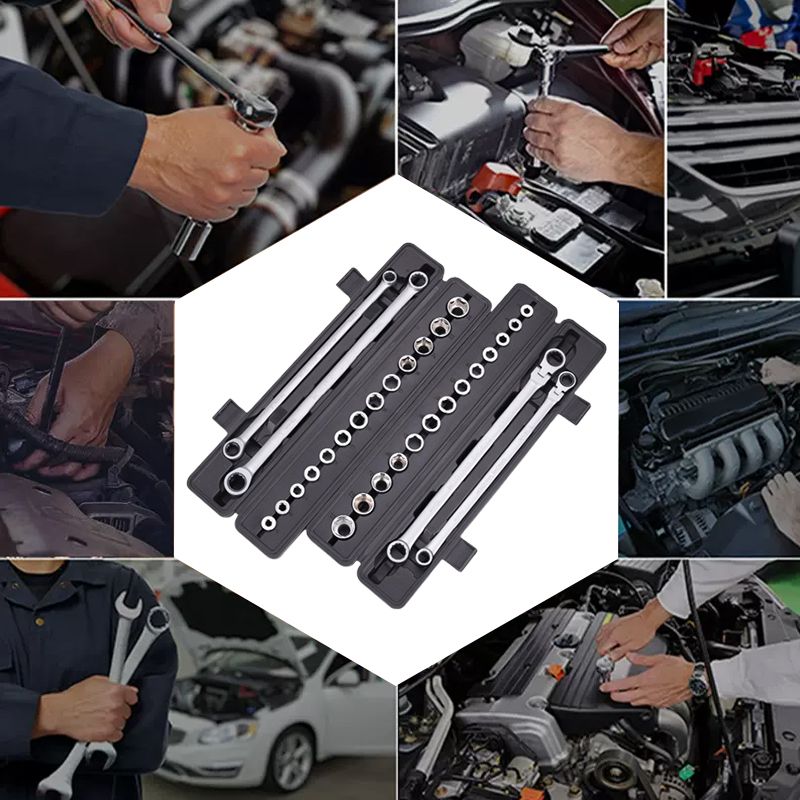 Kit de llave de trinquete ajustable de 15 piezas （50%de descuento）