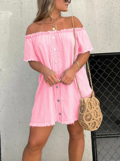 🔥HOT SALE💝Short Sleeve Casual Denim Dress（57% OFF）