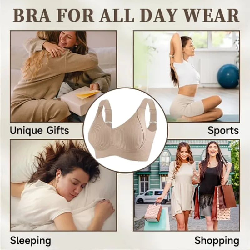 ⏰Last Day Sale 50% OFF 🎁Subtle Striped Seamless Bra W-Support Wireless Comfort Bra