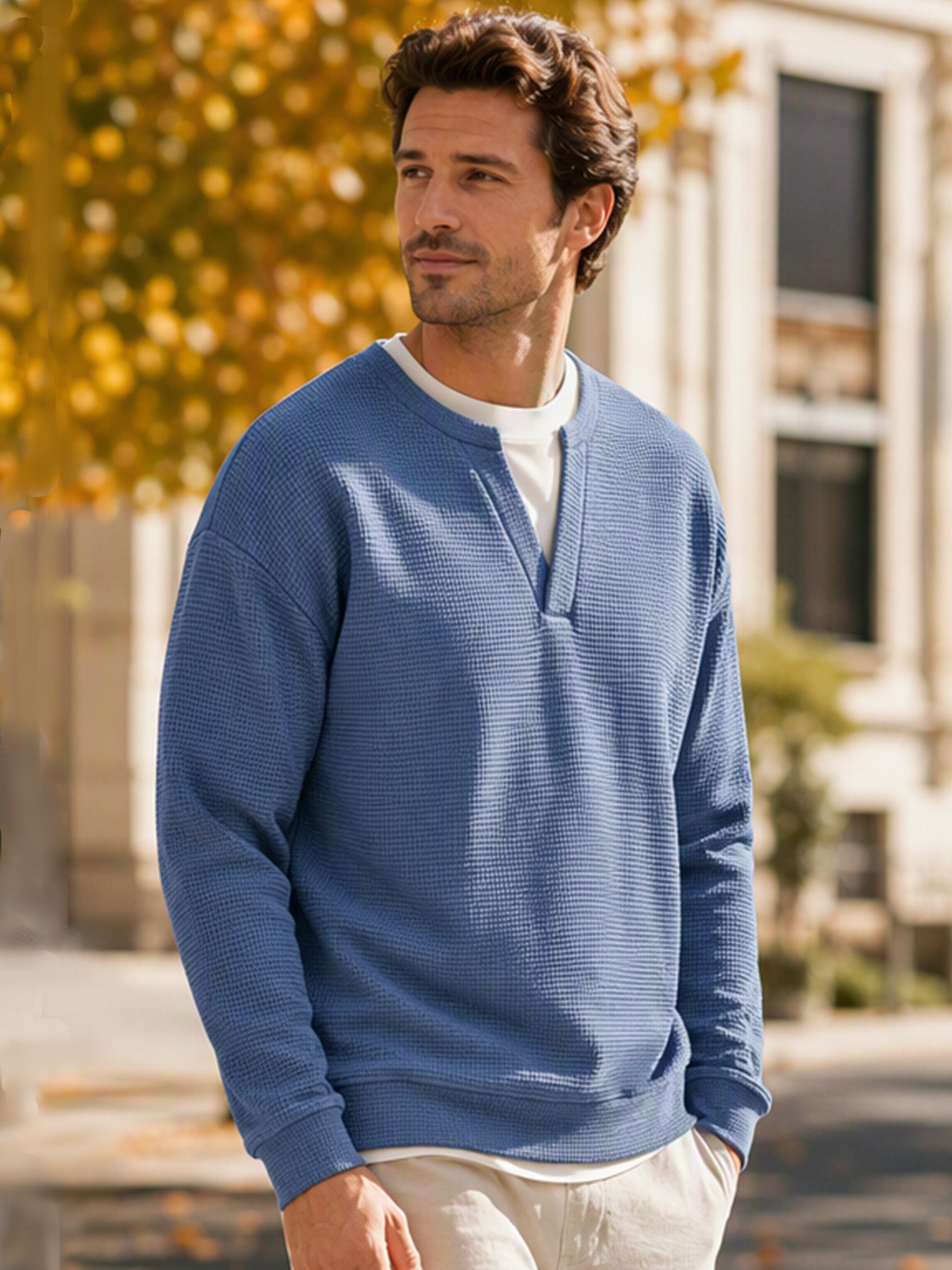 ✨💖Black Friday Mega Deal – 50% off!💖Men's Layered-Look Waffle T-Shirt | Comfortable everyday style with elegant texture 👚