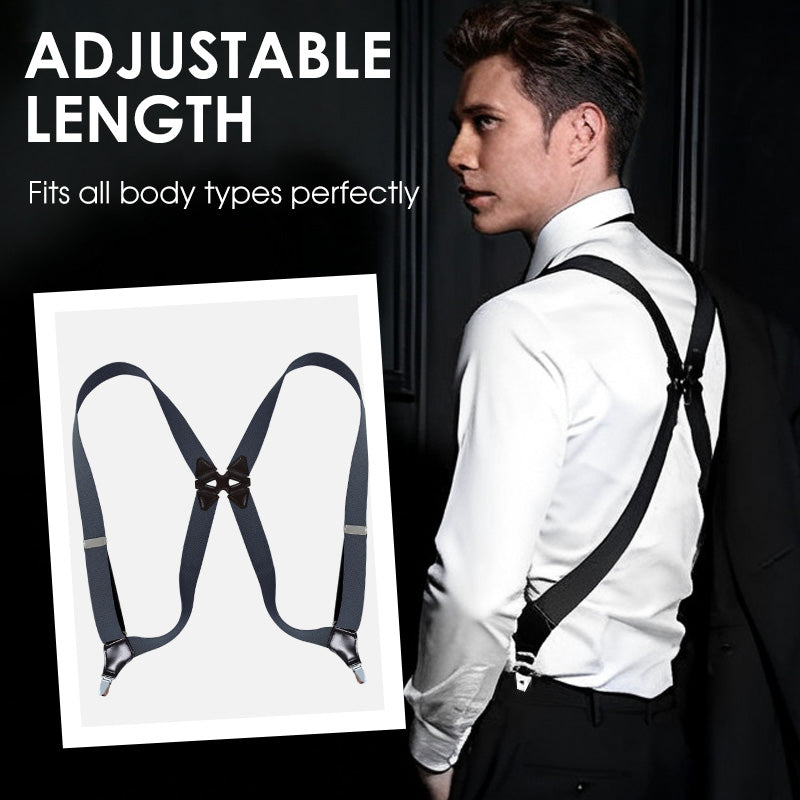 Men's X-Back Suspenders with Hook Clips
