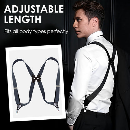 Men's X-Back Suspenders with Hook Clips