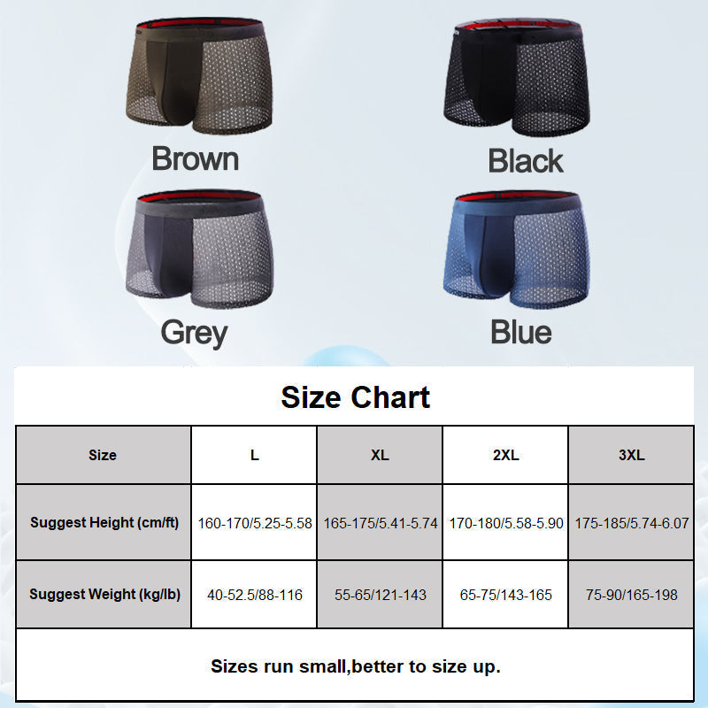 🔥 3-Pack Men's Premium Mesh Boxer Briefs – Soft, Breathable & Ultra-Comfortable Everyday Underwear 🩲✨