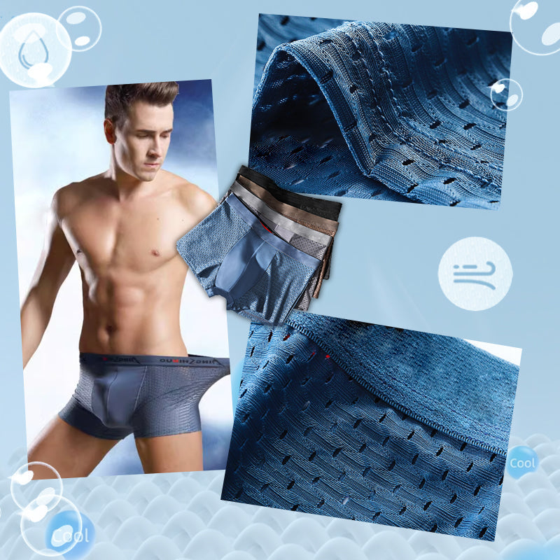 🔥 3-Pack Men's Premium Mesh Boxer Briefs – Soft, Breathable & Ultra-Comfortable Everyday Underwear 🩲✨