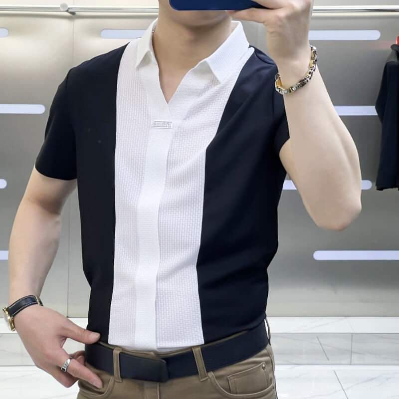 ⏳Men’s Business Casual Patchwork Shirt