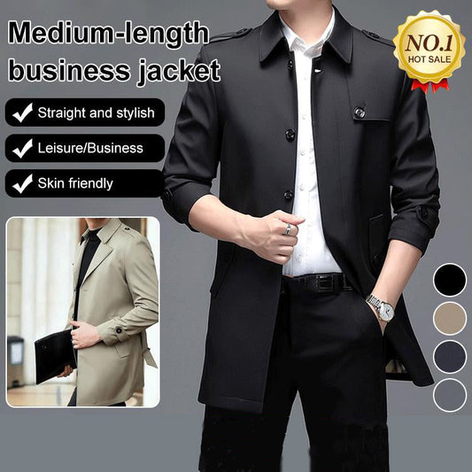 🔥Hot Sale 56% off🔥Mid-length Business Style Trench Coat