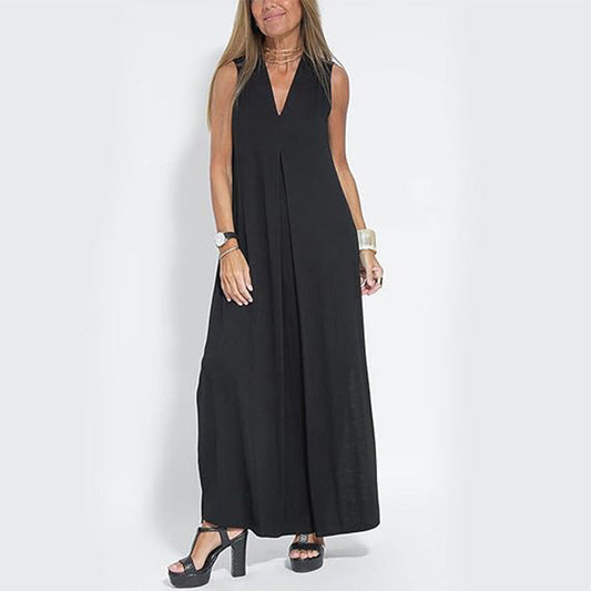 🌷Limited Time 58% OFF💞Sleeveless Deep V-Neck Loose Maxi Dress