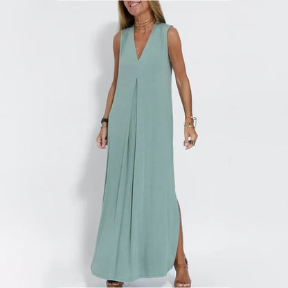 🌷Limited Time 58% OFF💞Sleeveless Deep V-Neck Loose Maxi Dress