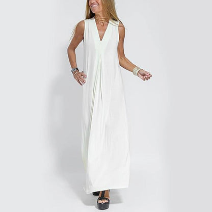 🌷Limited Time 58% OFF💞Sleeveless Deep V-Neck Loose Maxi Dress